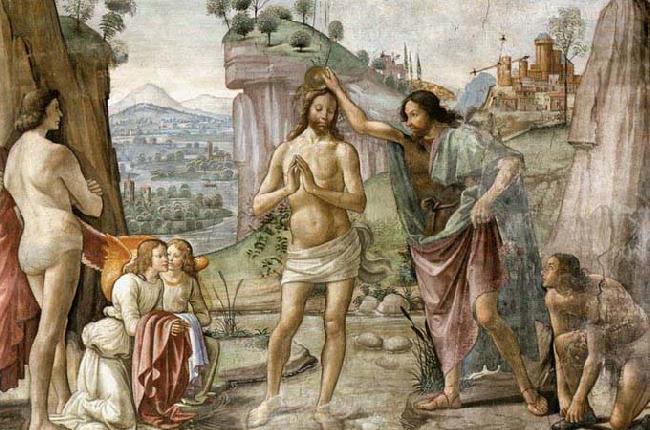 GHIRLANDAIO, Domenico Detail of Baptism of Christ oil painting image